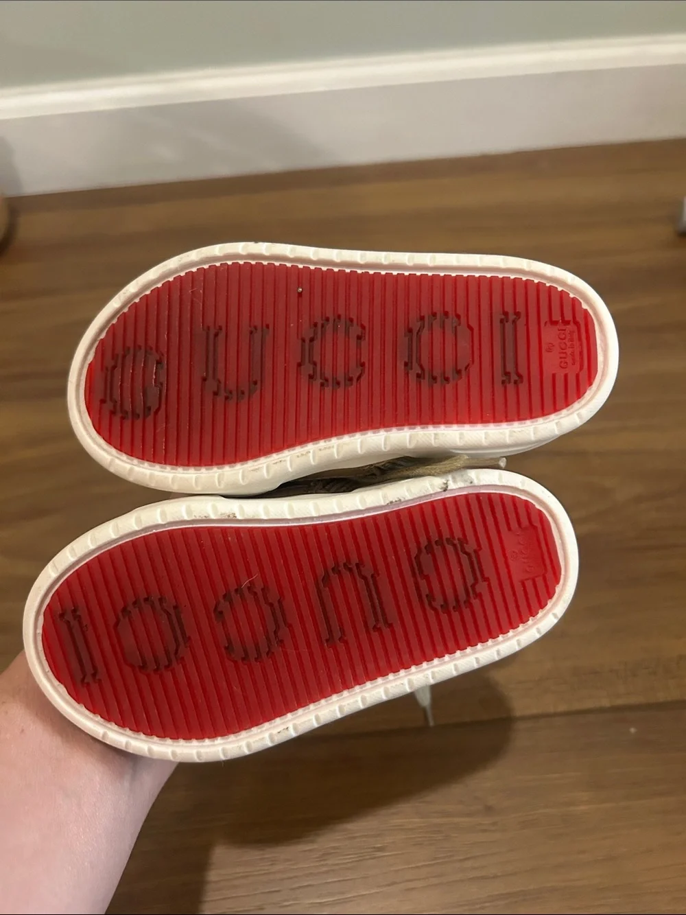 Gucci Kids Beige High-Top Logo Sneakers